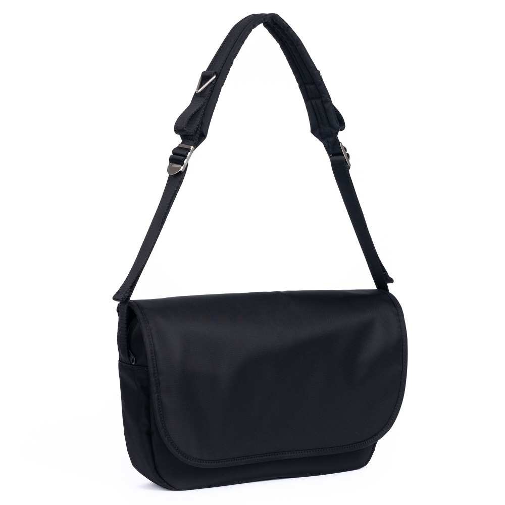 Round Flap Crossbody Bag (Black)
